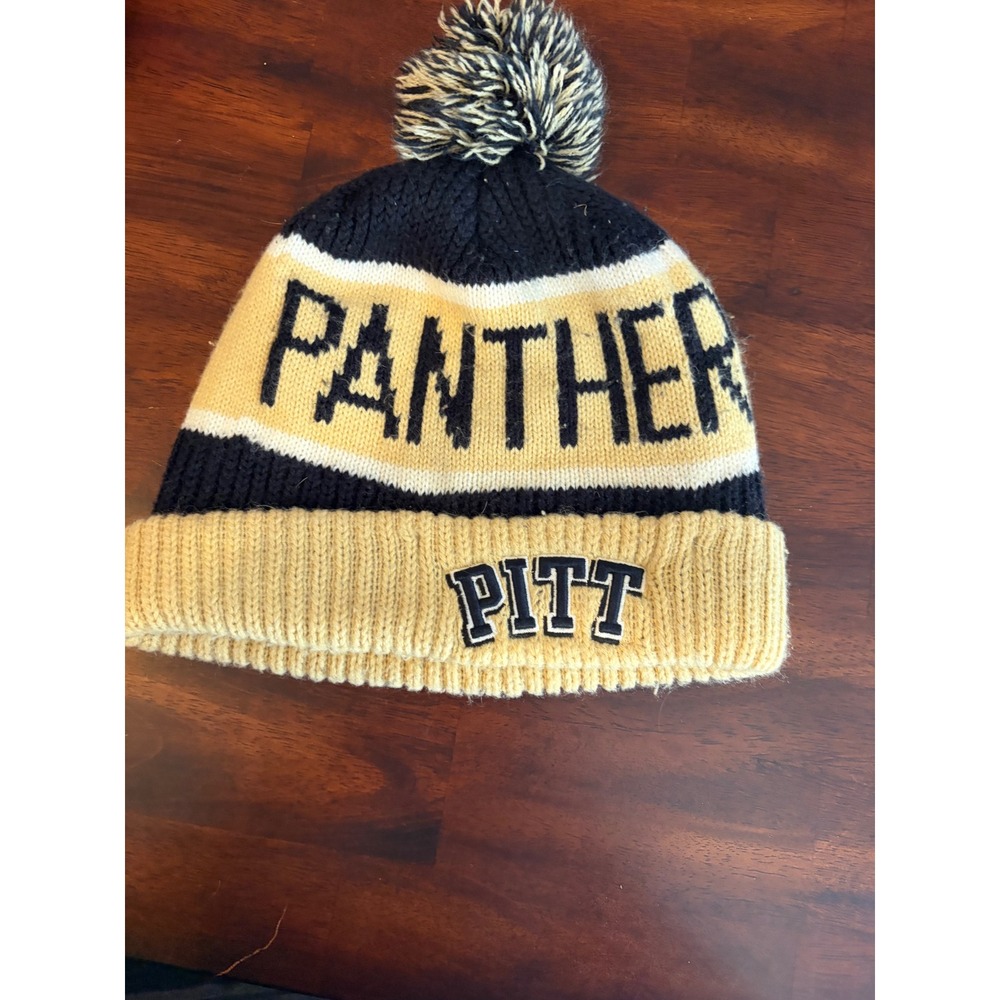 47 Brand Pitt Panthers Beanie Hat Navy Gold Knit Pom Pom University Pittsburgh